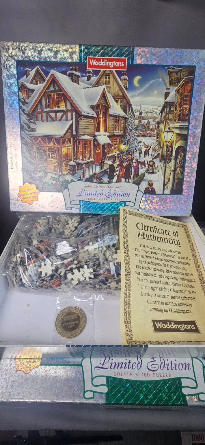 Waddingtons The Night Before Christmas Limited Edition puzzle with certificate and medallion