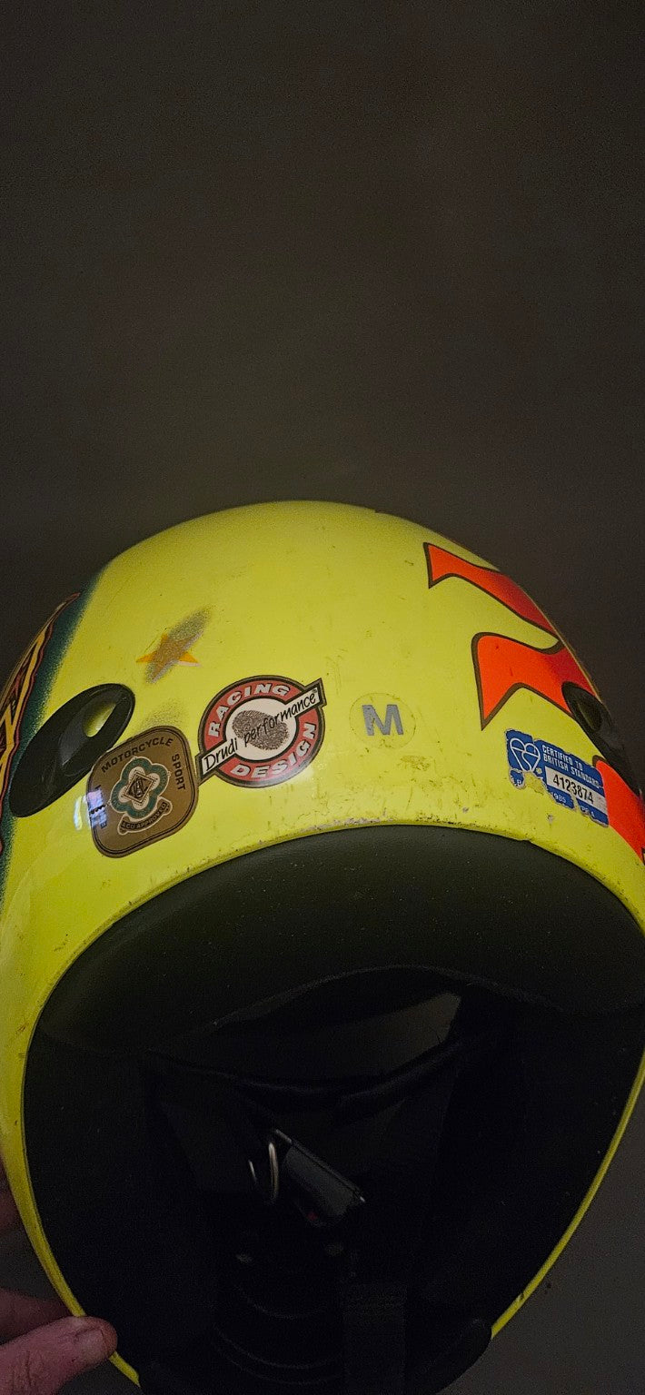 AGV Valentino Rossi vintage helmet rear certification view