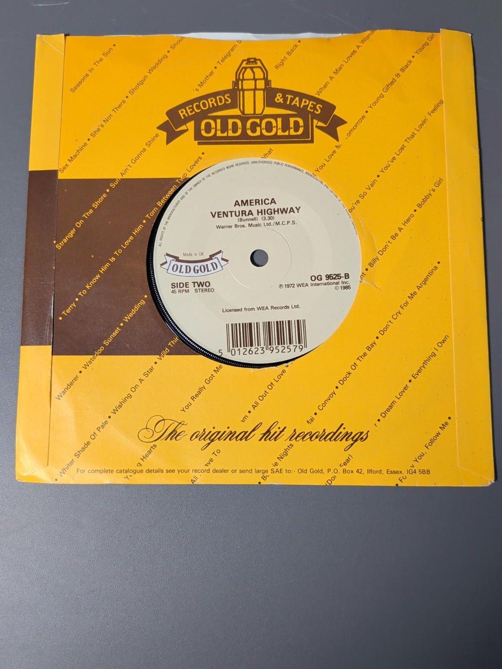 America A Horse With No Name Ventura Highway Old Gold 7 inch