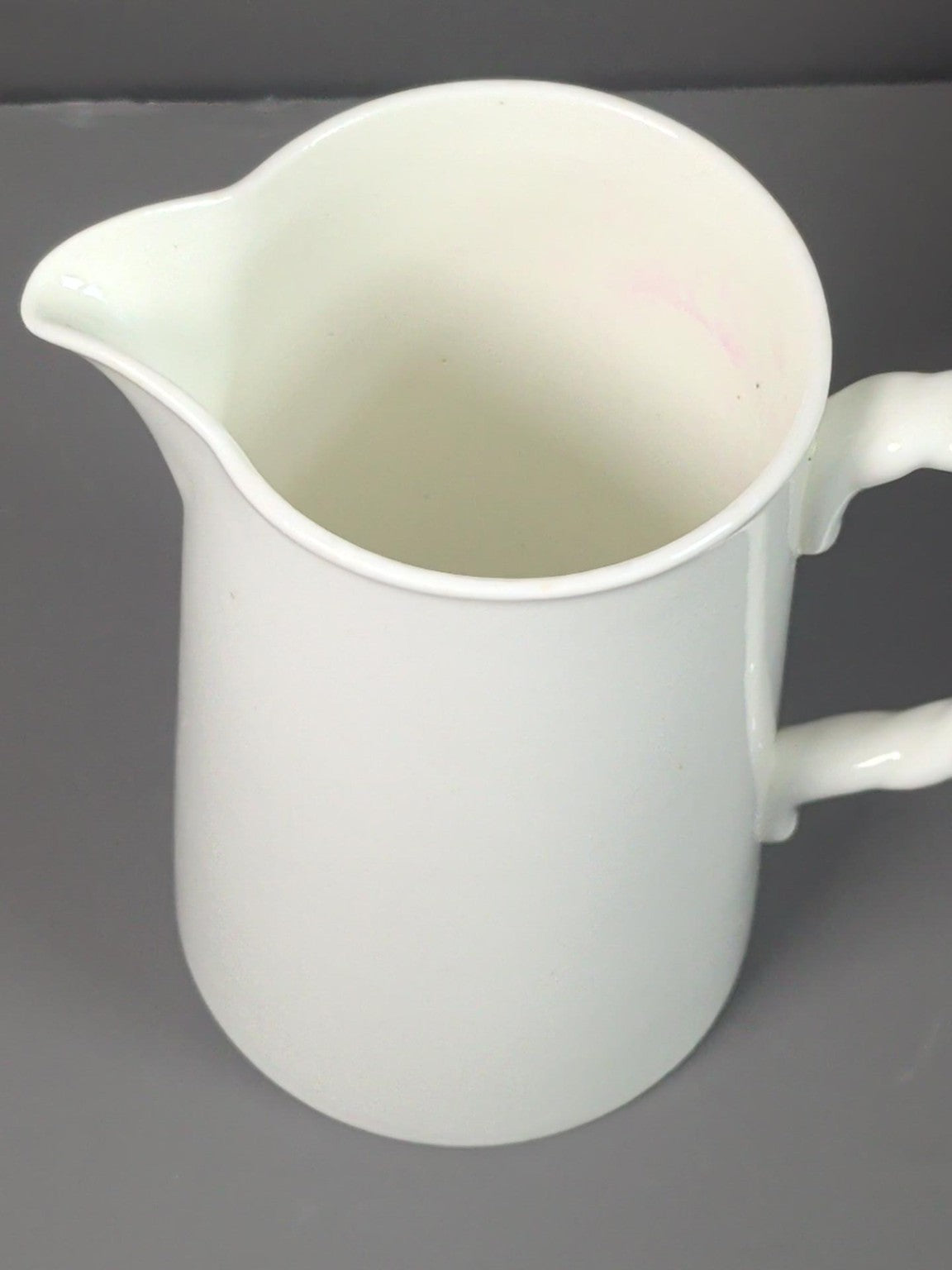 Aynsley white china jug interior and spout
