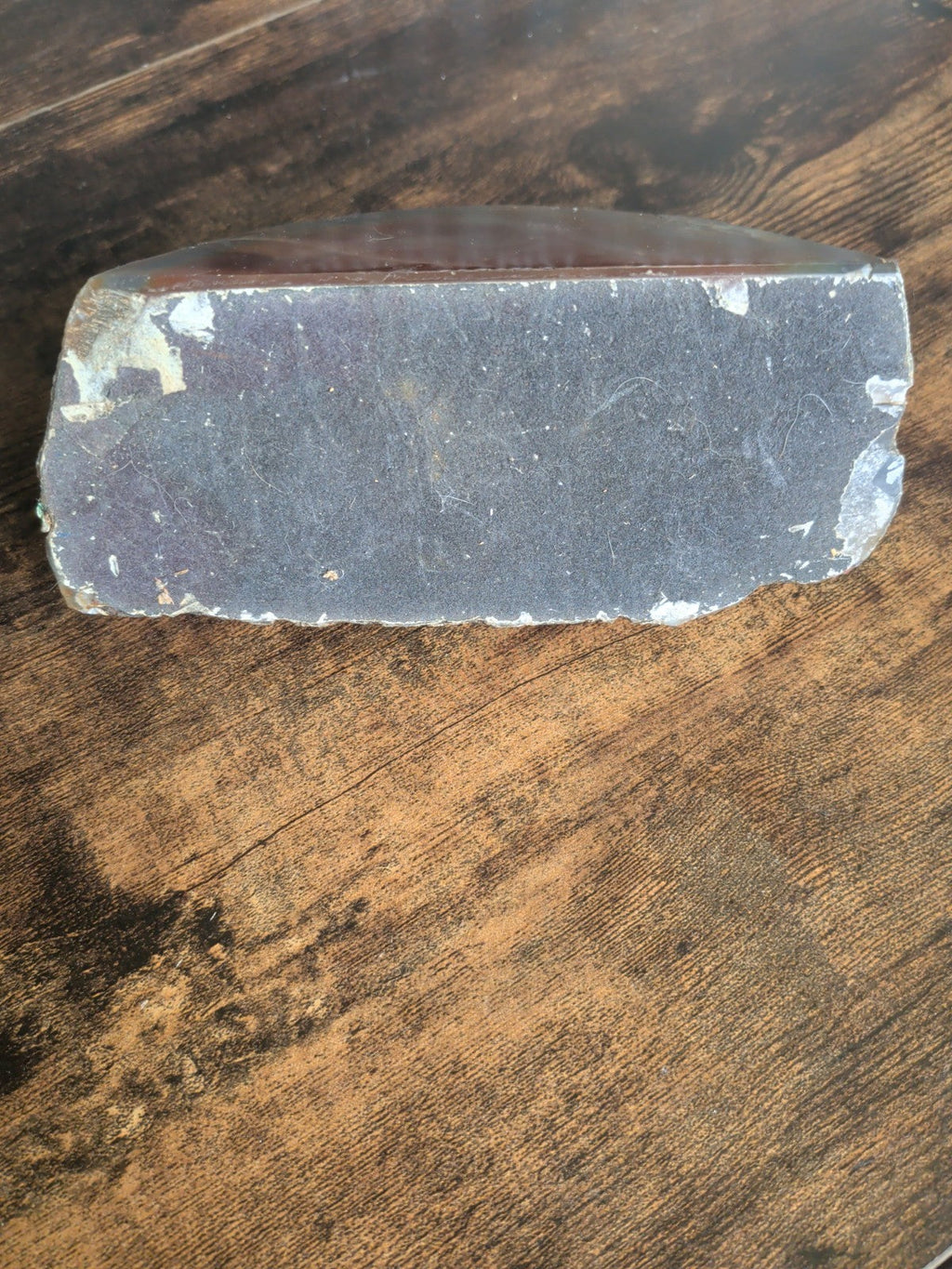 Flat base of natural banded agate display stone