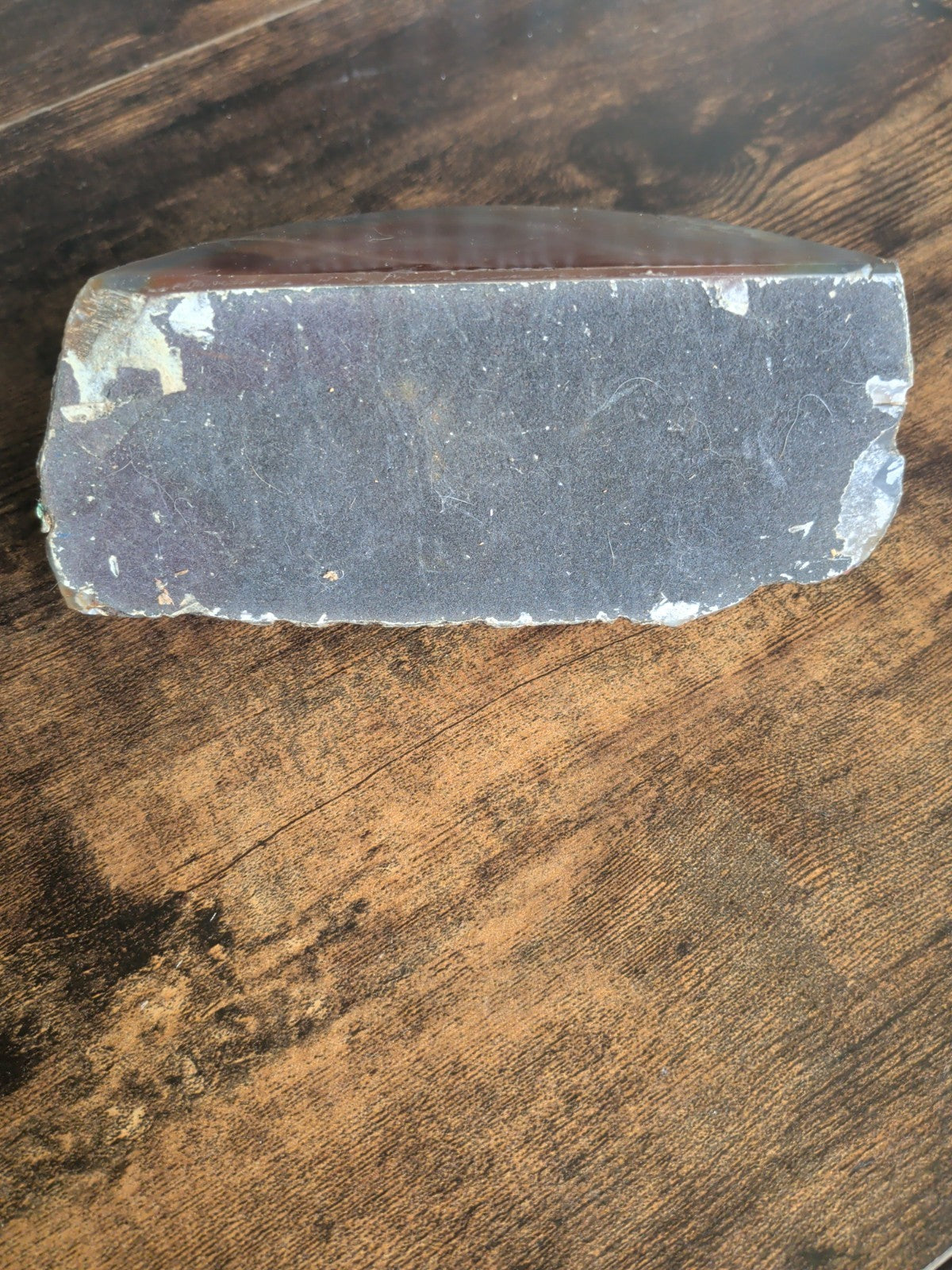 Flat base of natural banded agate display stone