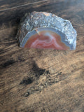 Natural banded agate half nodule polished front face