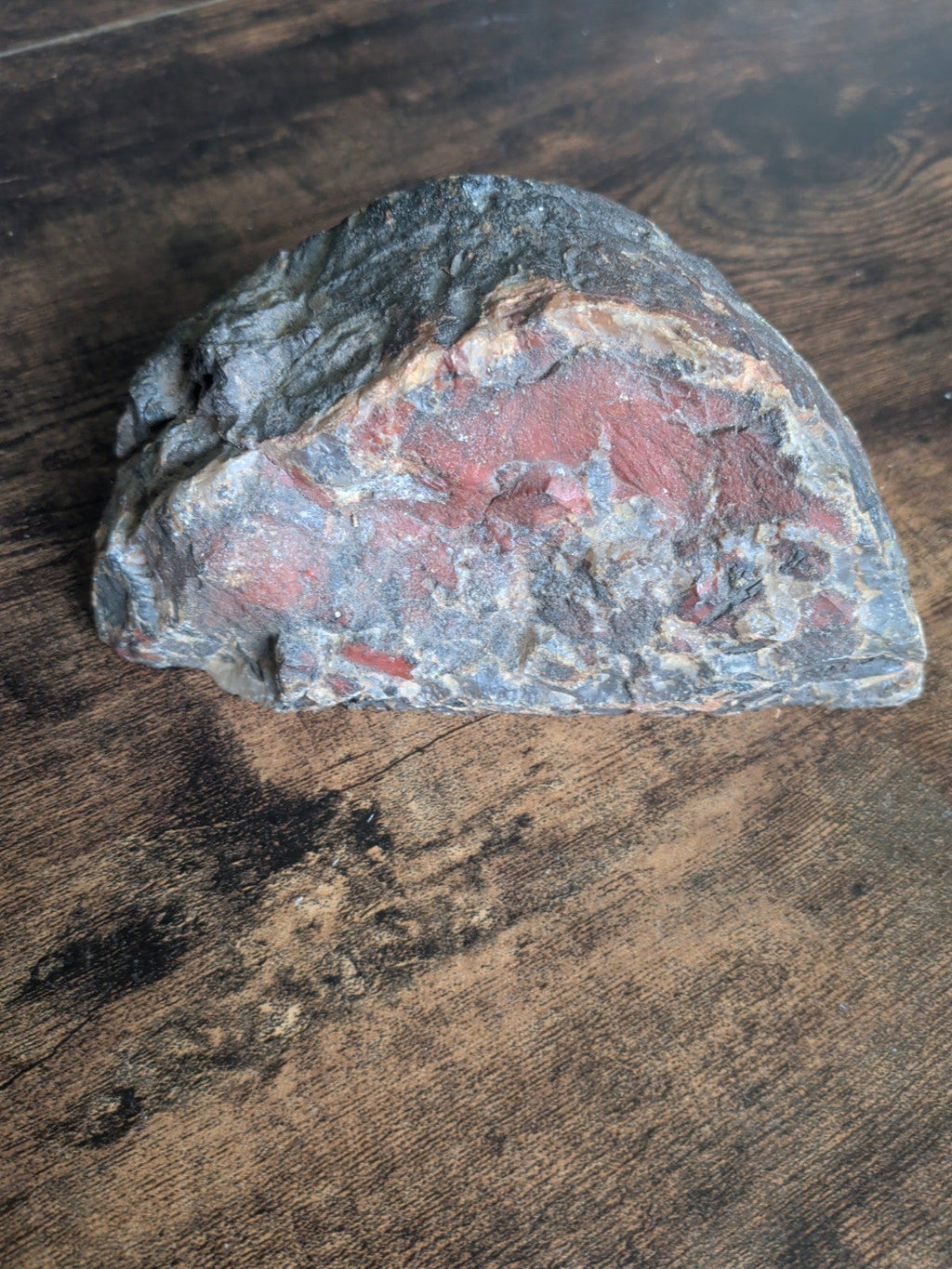 Natural rough back of banded agate half nodule