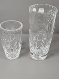 Pair of vintage Bohemia style cut crystal His and Hers glasses