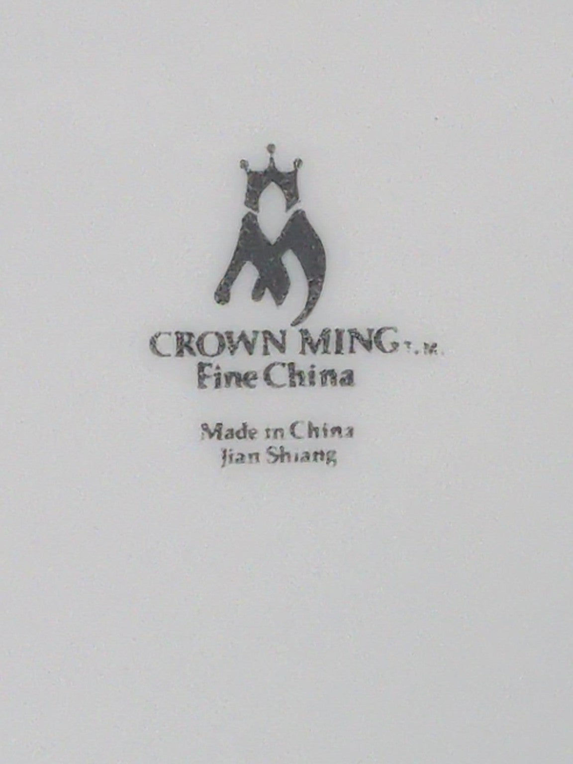 Crown Ming Fine China Jian Shuang Made in China backstamp