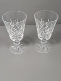Pair of decorative cut glass stemmed goblets