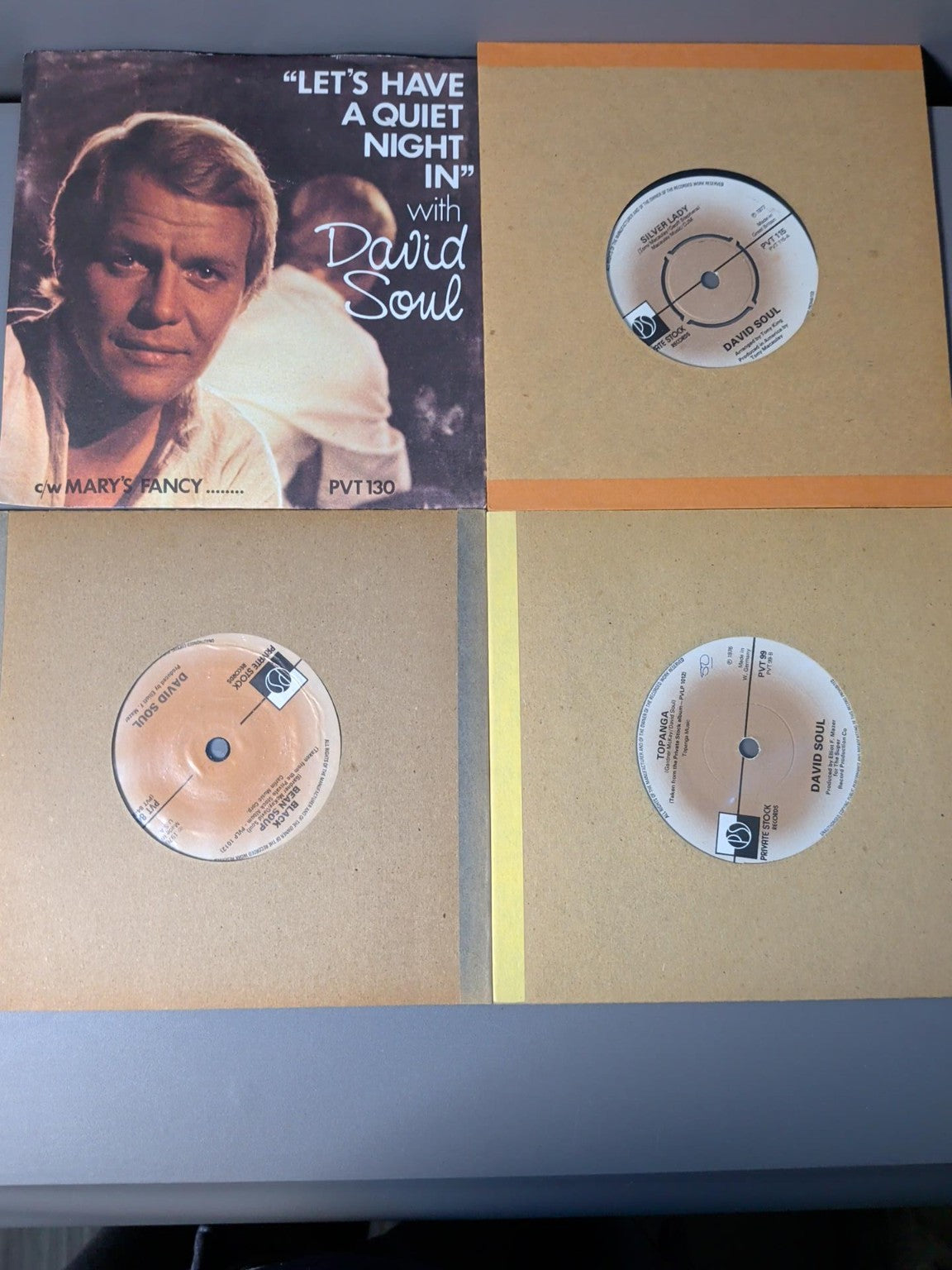David Soul four 7 inch singles with sleeves