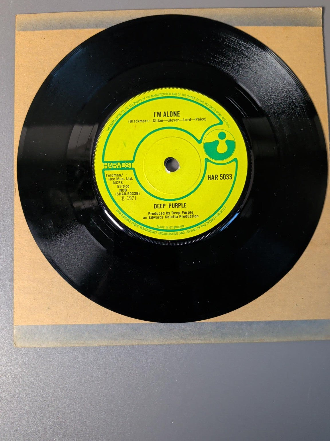 Deep Purple I'm Alone HAR 5033 1971 UK 7 inch
