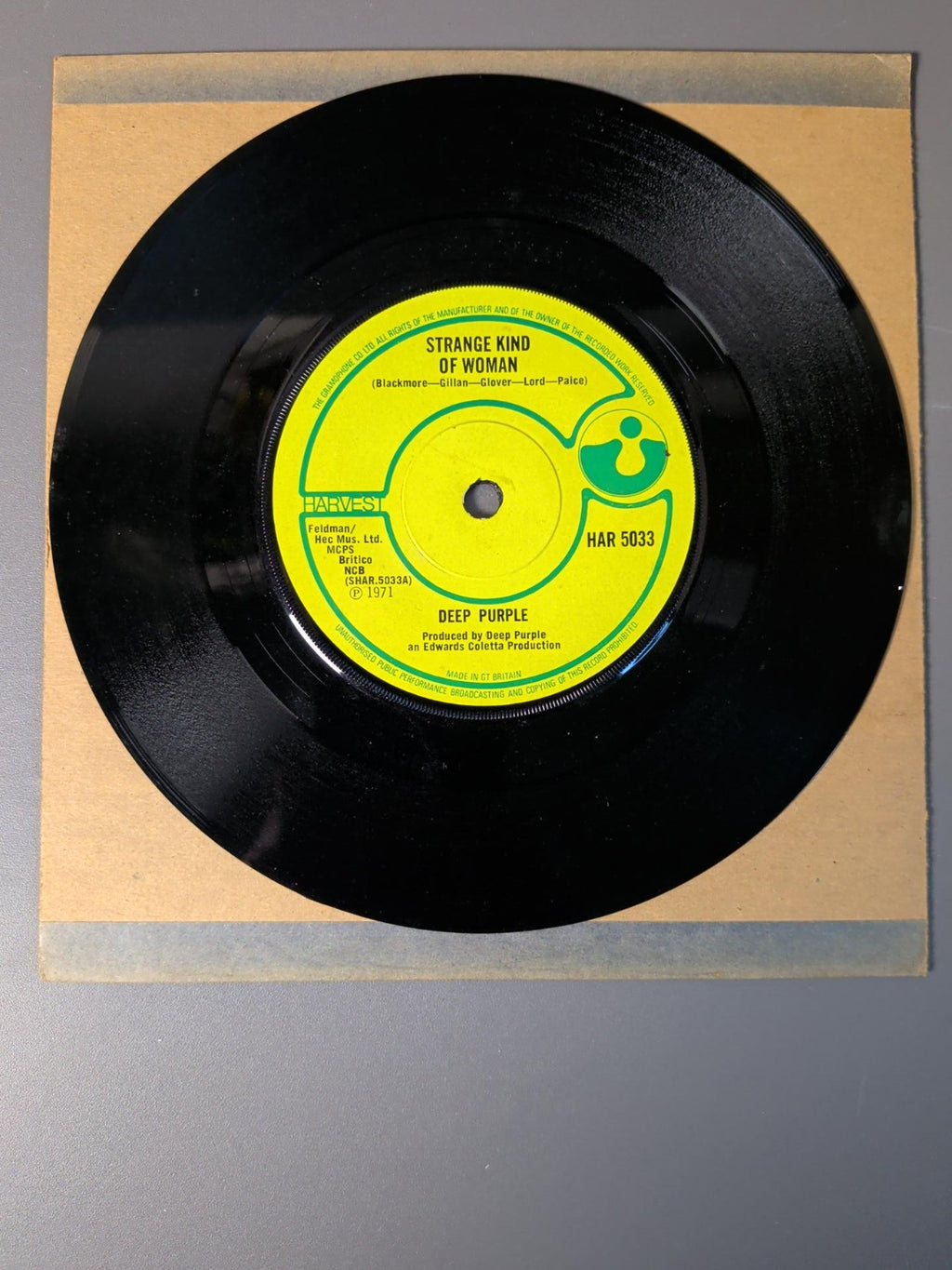 Deep Purple Strange Kind of Woman HAR 5033 1971 UK 7 inch