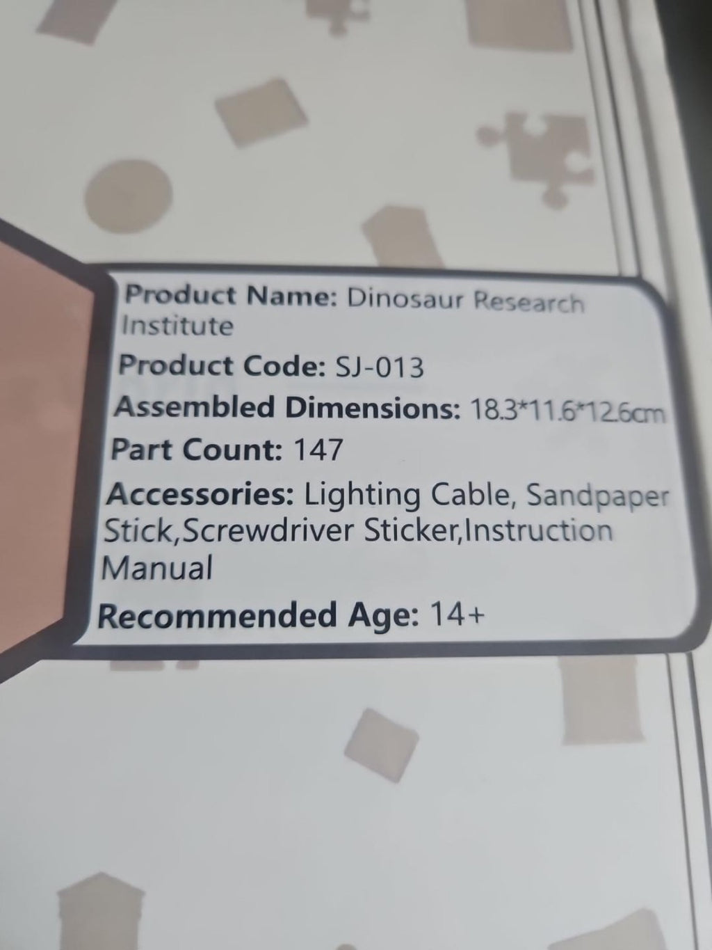 Dinosaur Research Institute SJ-013 product specifications