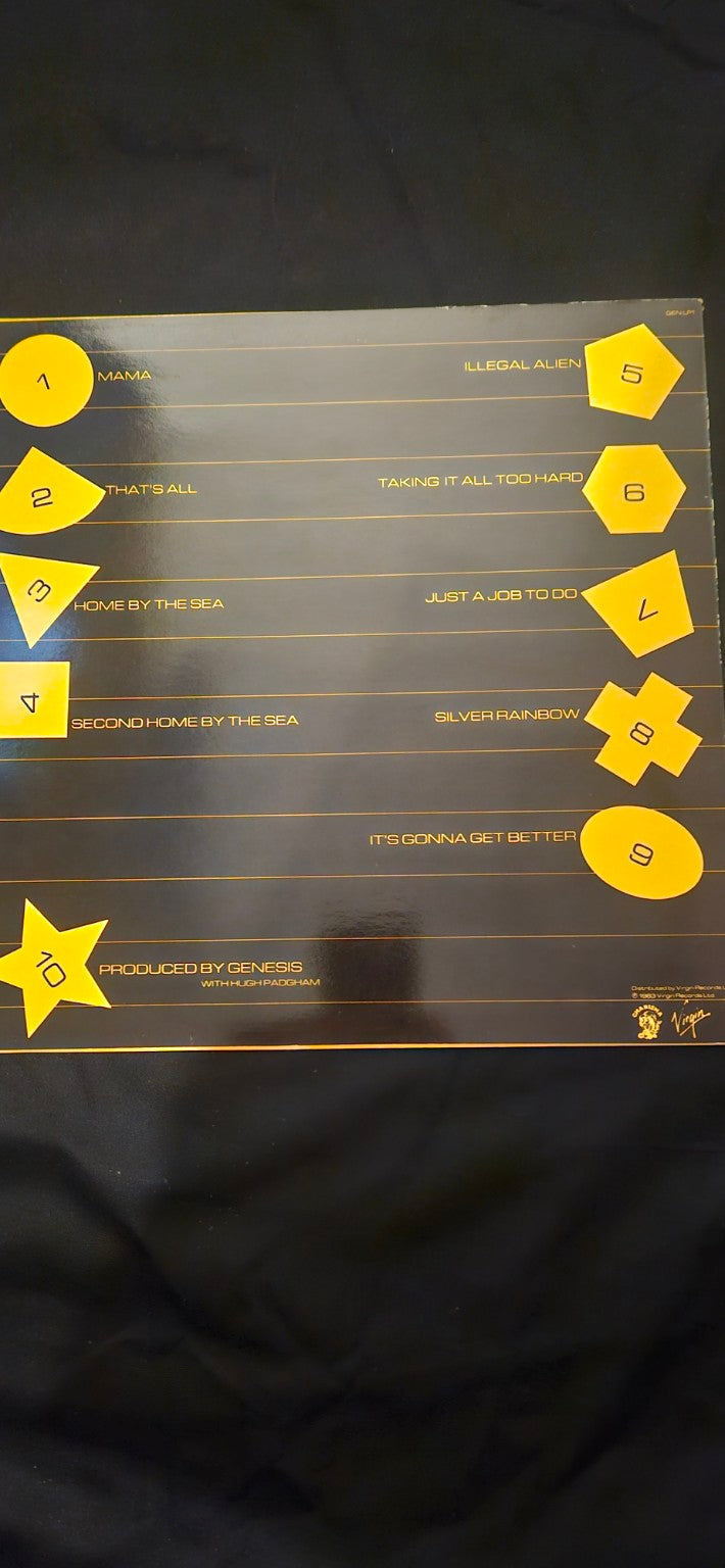 Genesis Genesis 1983 vinyl LP rear sleeve