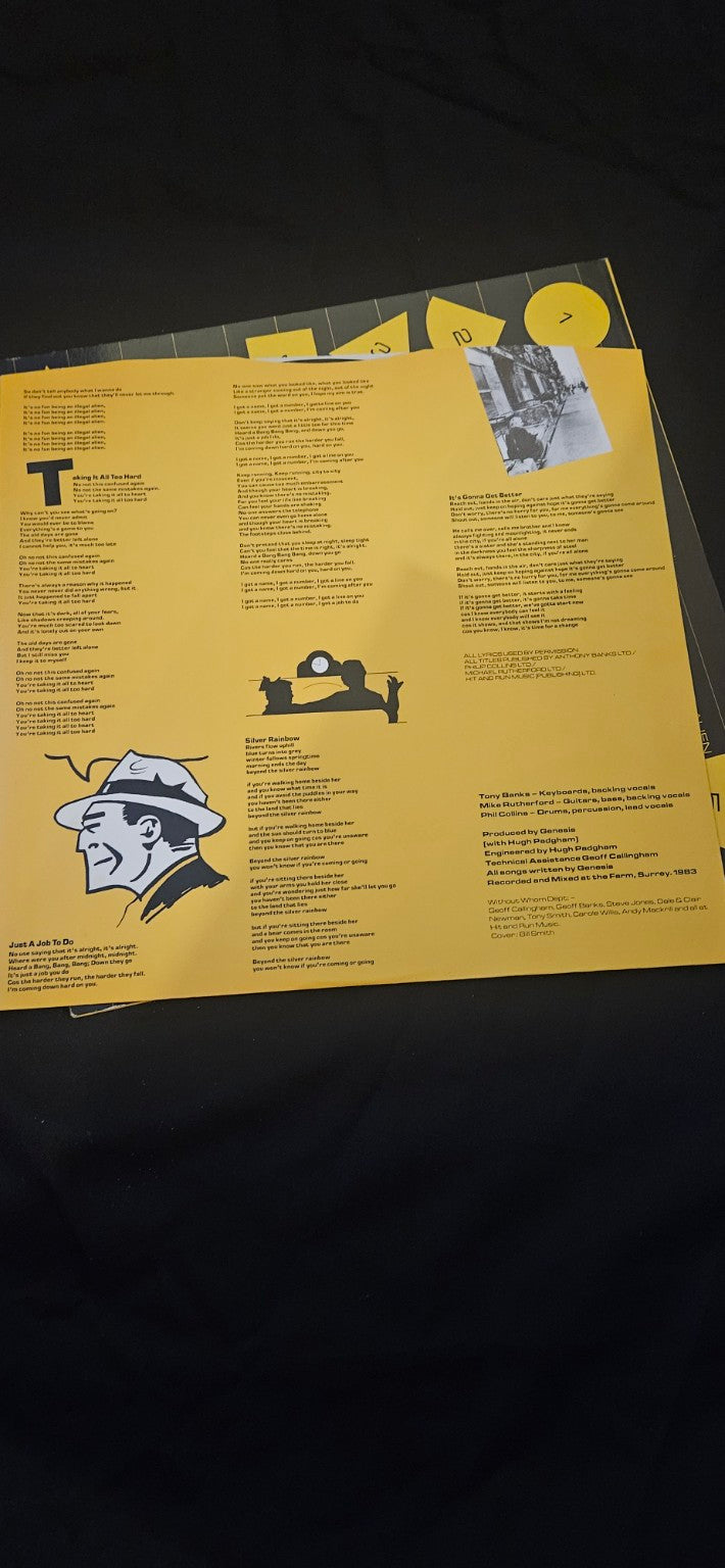 Genesis Genesis 1983 original lyric inner sleeve