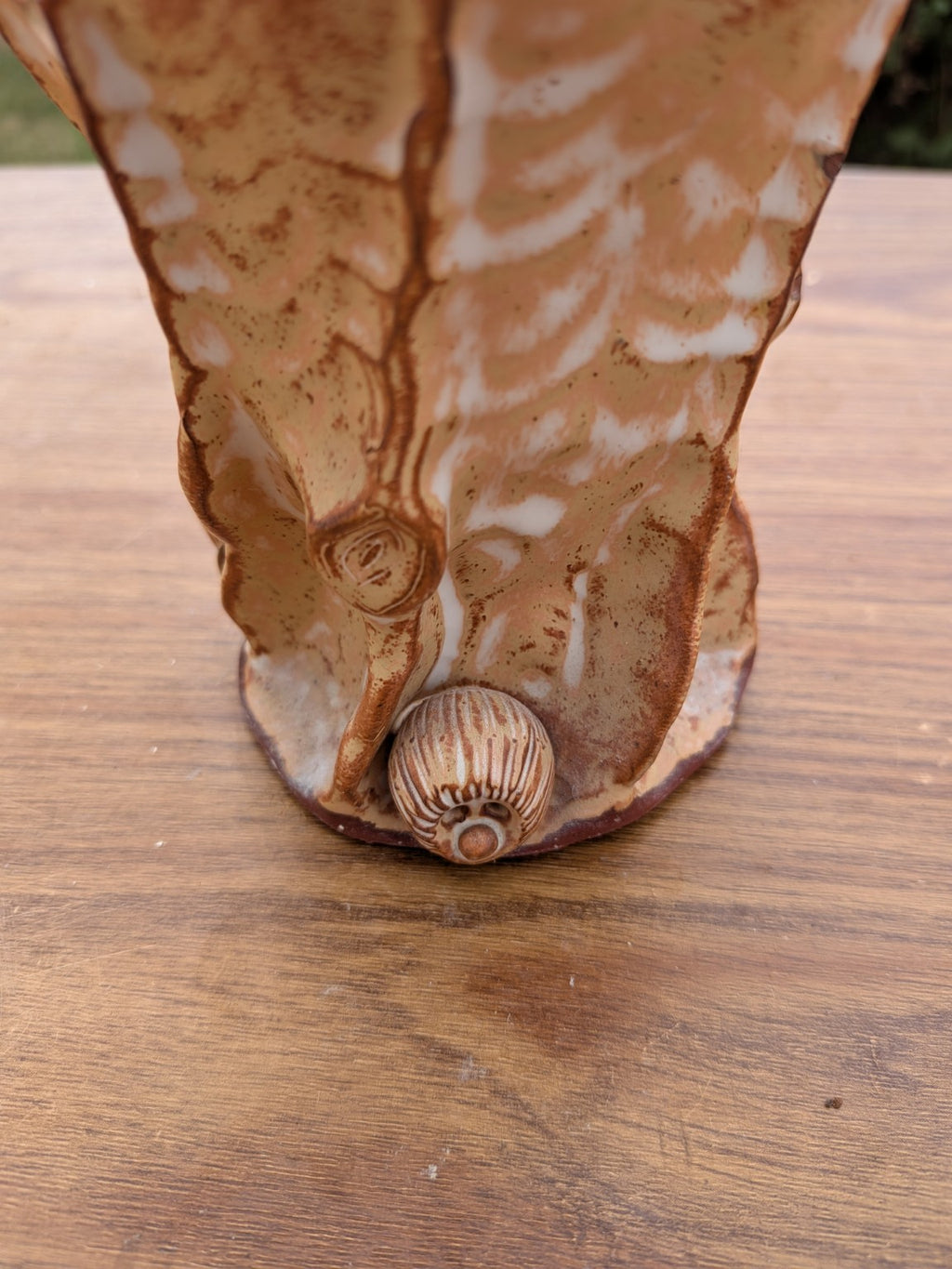 Rear detail of handmade woodland studio pottery