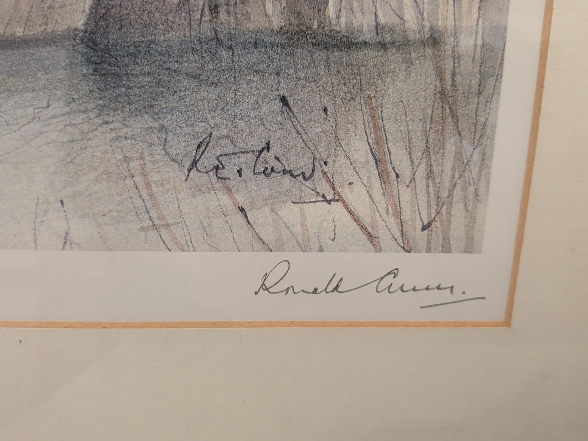 Artist signature in pencil on print