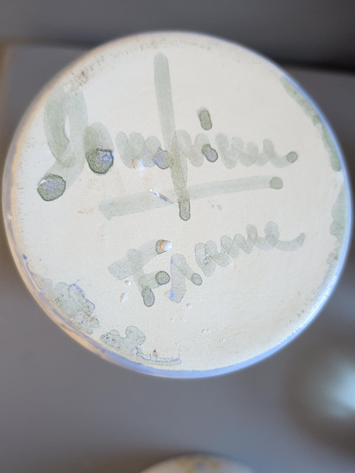 Underside of matching pottery piece