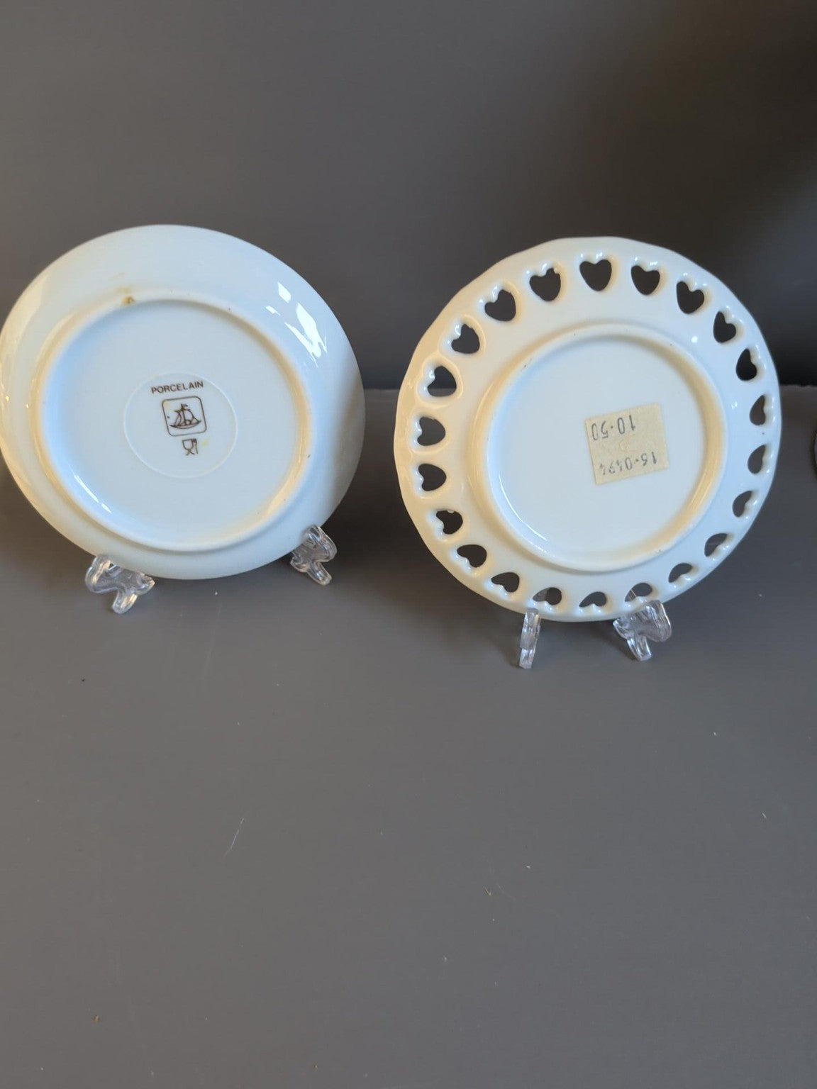Reverse of Barbados and Switzerland souvenir plates