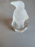 Frosted Penguin Figurine on Clear Plinth