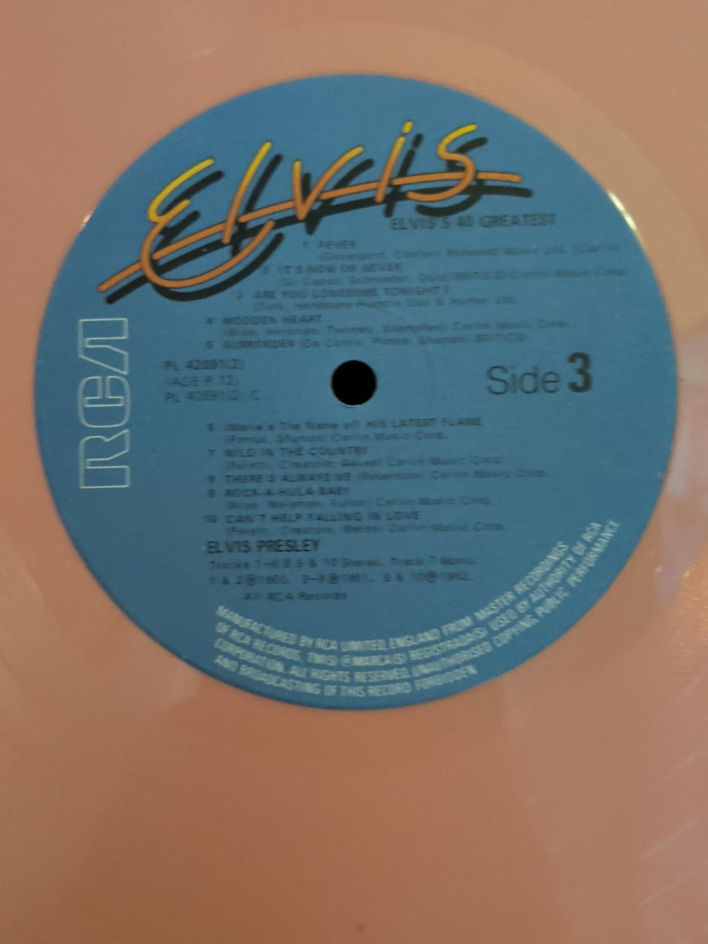 Elvis Presley Elvis's 40 Greatest pink vinyl 2LP photo 8