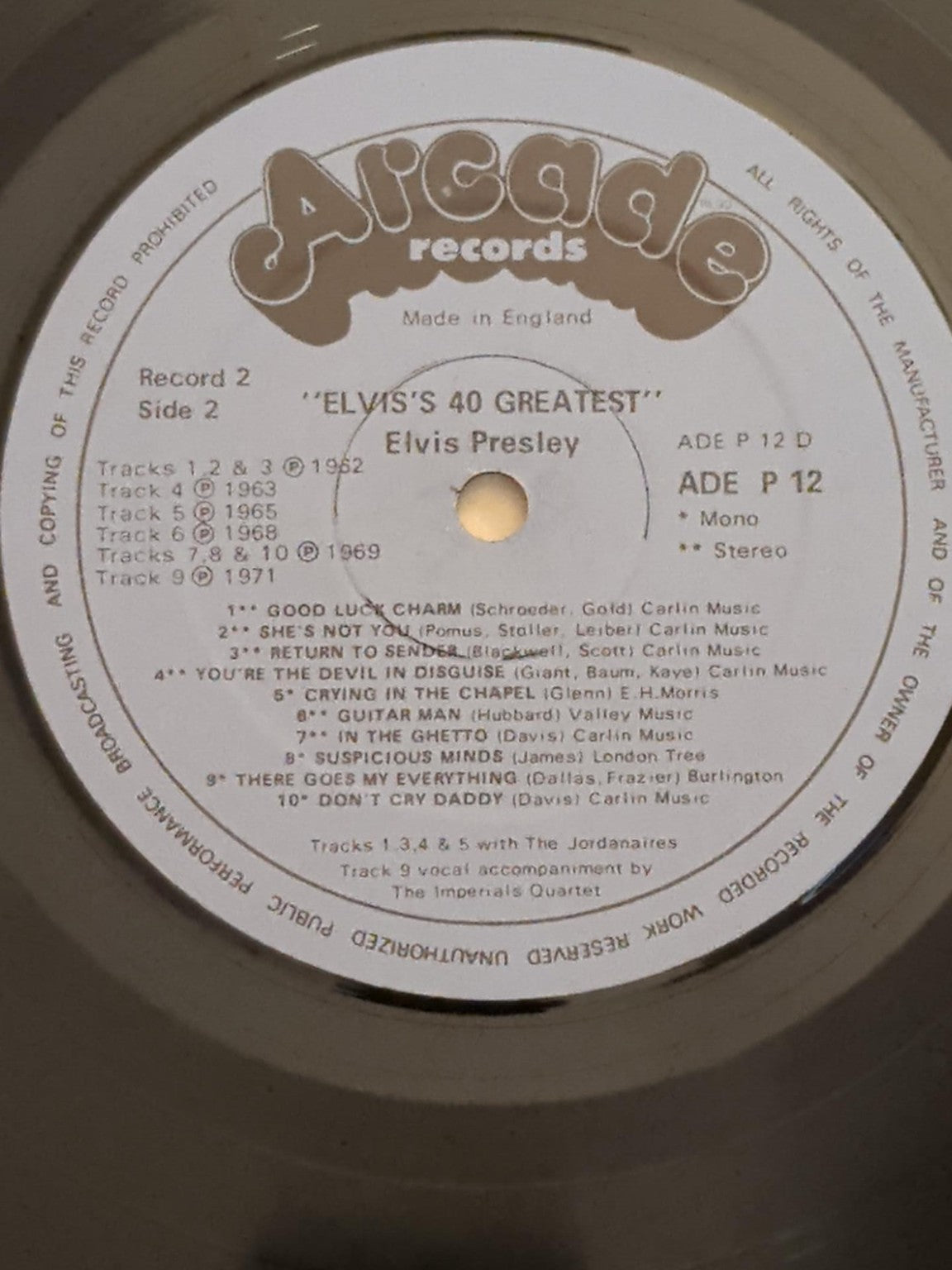 Elvis's 40 Greatest black vinyl 2LP photo 8