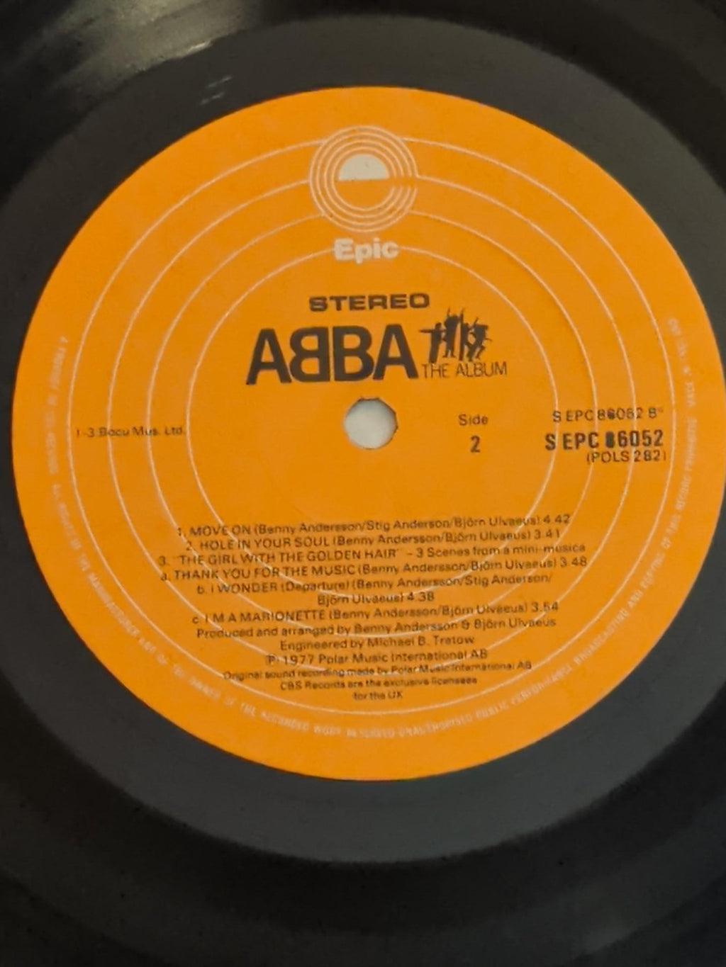 ABBA The Album Epic label side 2