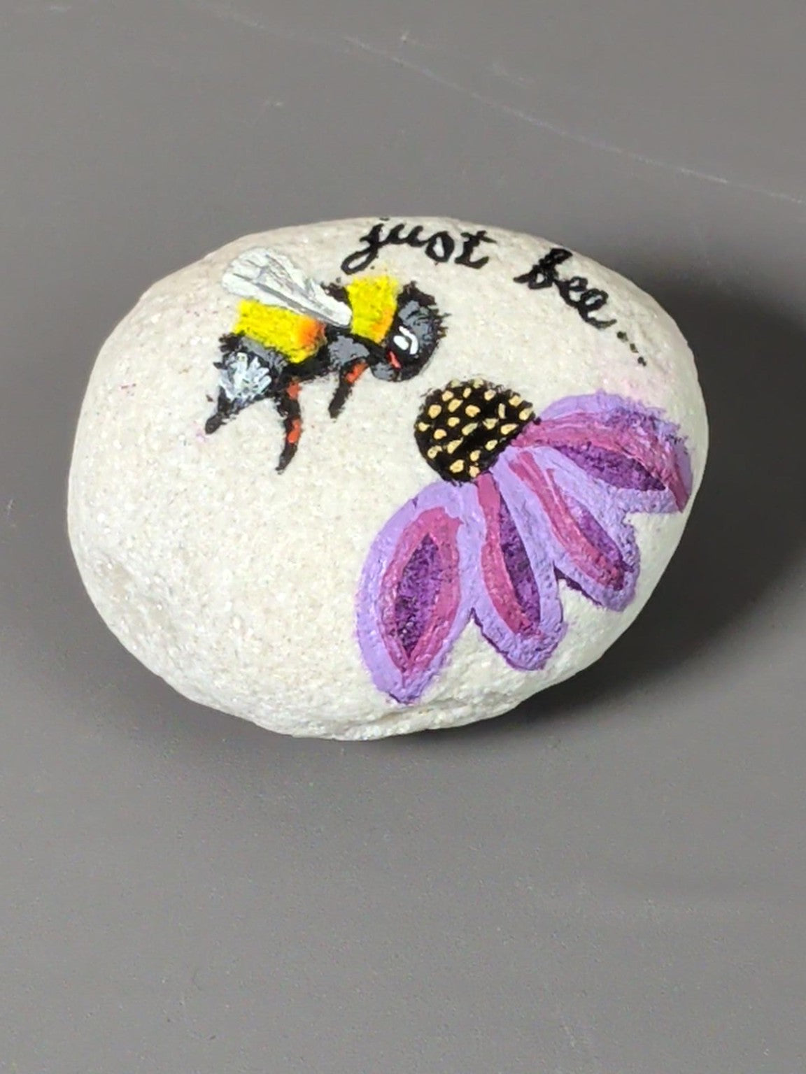 Hand-painted Just Bee decorative stone