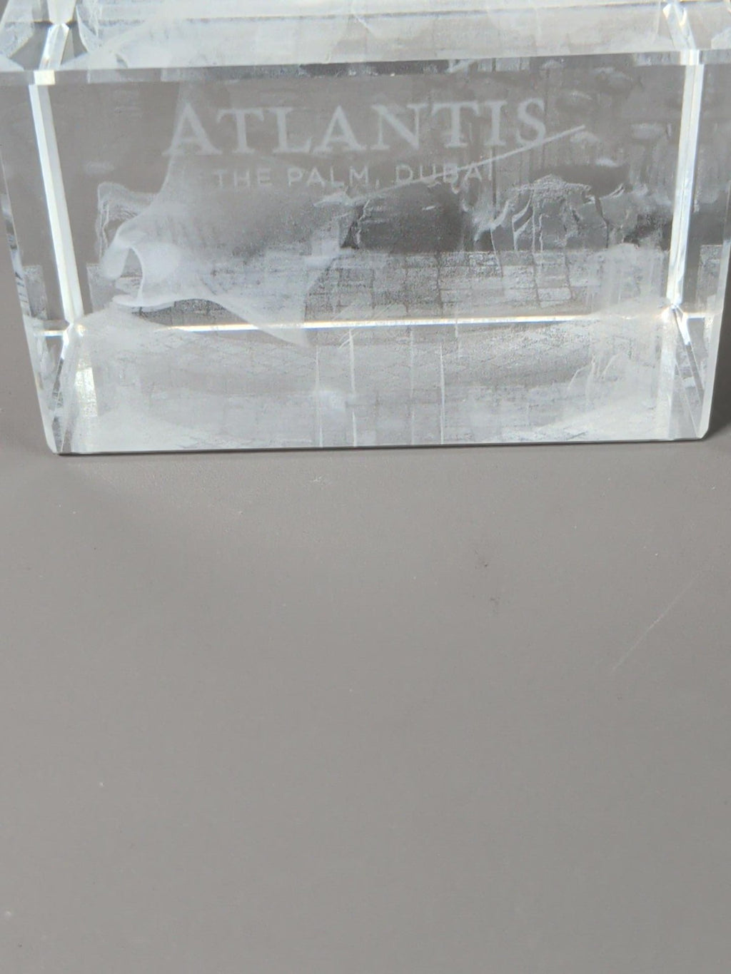 Atlantis The Palm Dubai crystal engraving detail