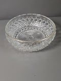 Heavy clear crystal-style patterned serving bowl