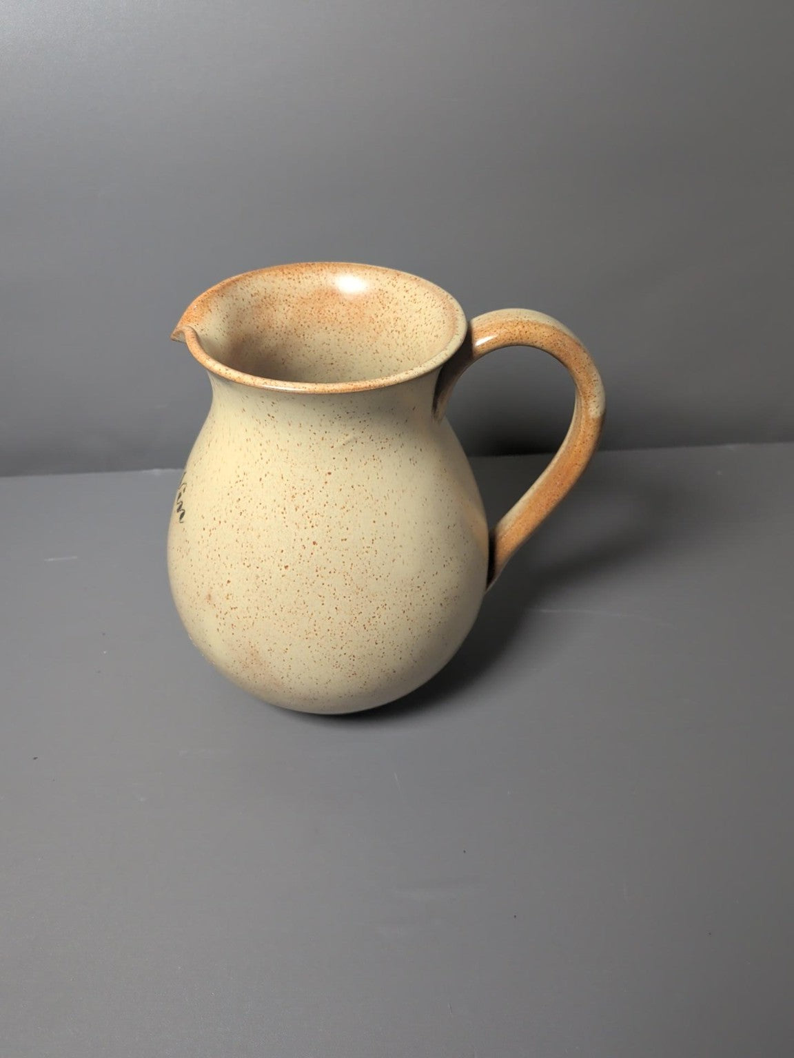 French Country ‘Le Vin’ Speckled Stoneware Jug – Rustic Farmhouse Pitcher