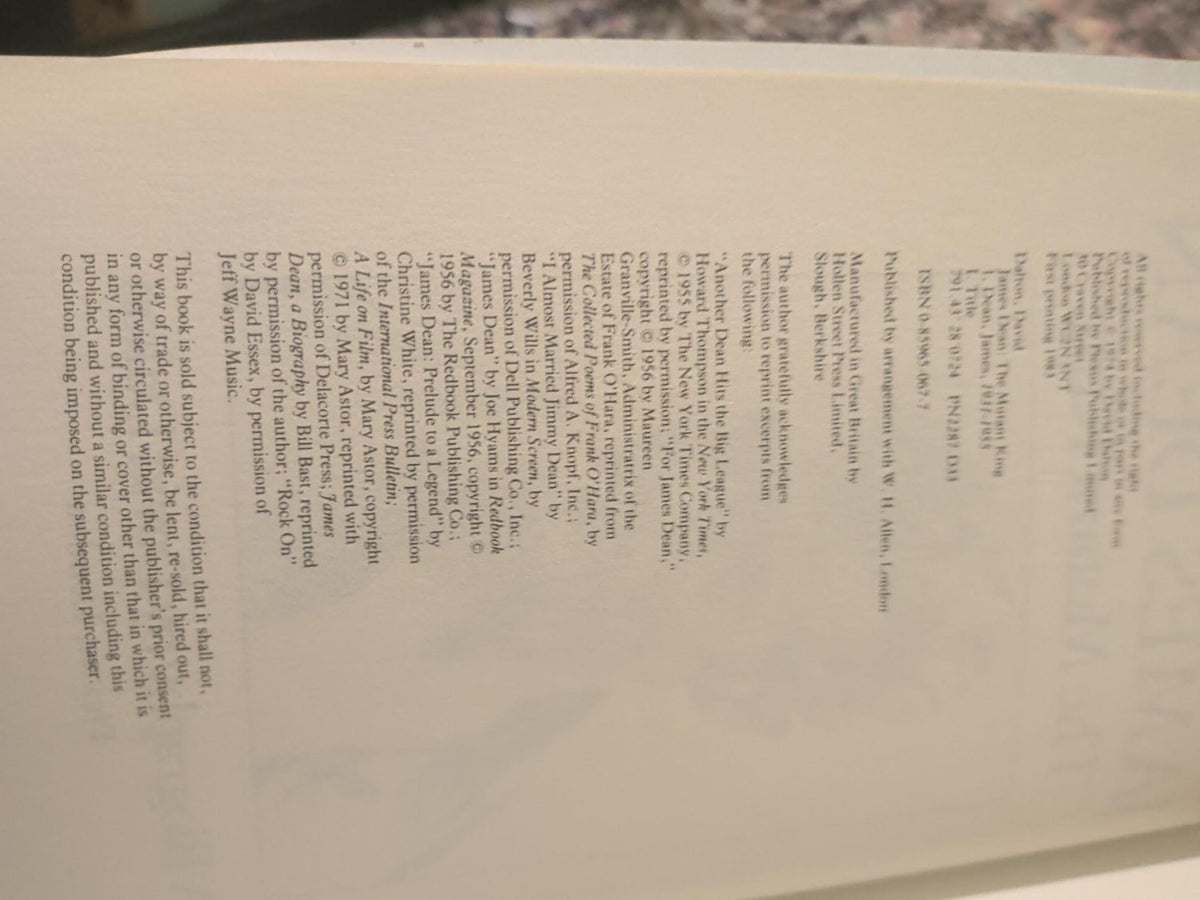 James Dean: The Mutant King – David Dalton – 1983 Revised Edition