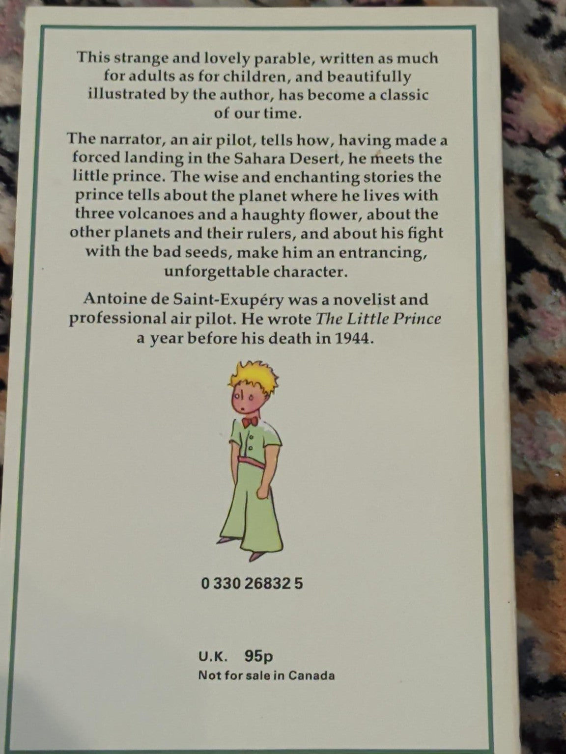 The Little Prince Piccolo 1983 back cover