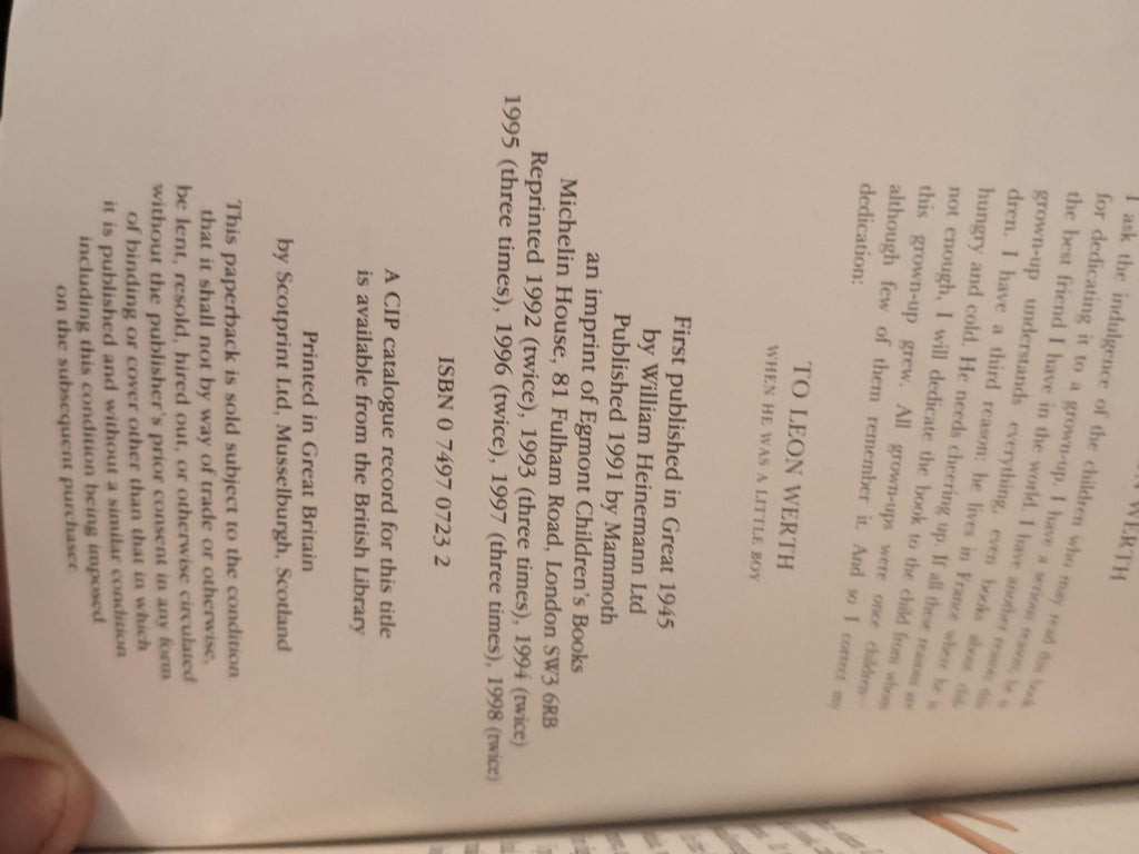 The Little Prince Mammoth 1998 publication page