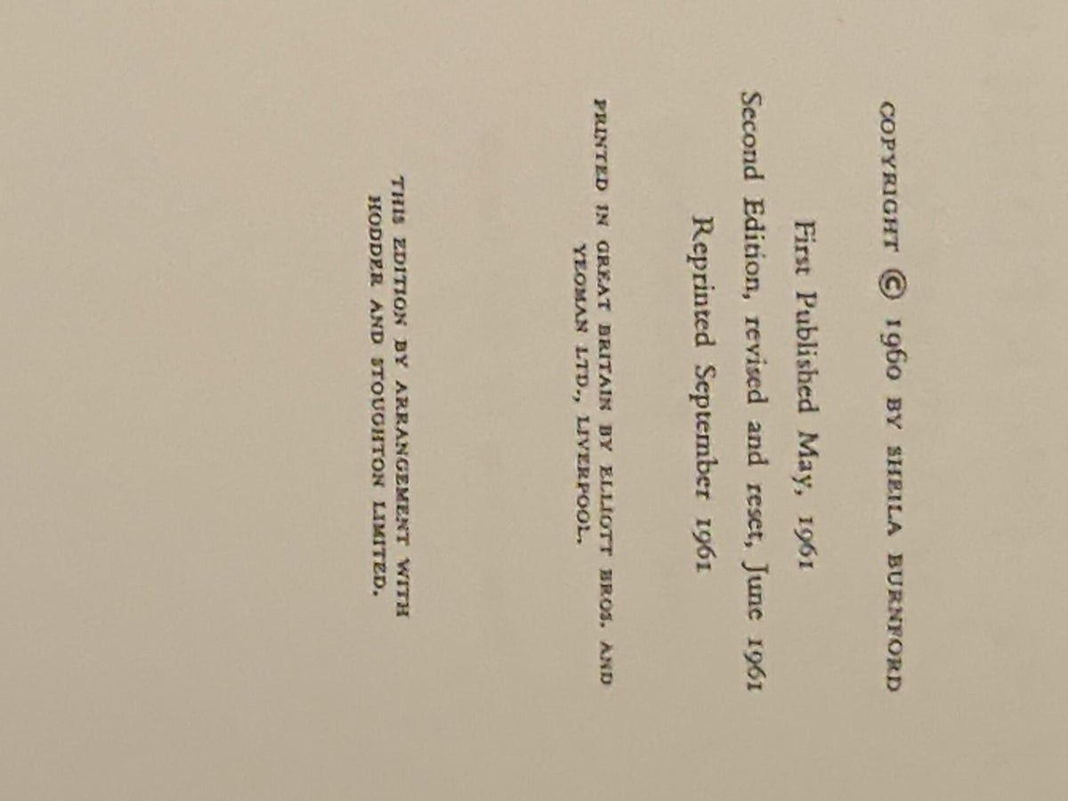 The Incredible Journey Sheila Burnford copyright page