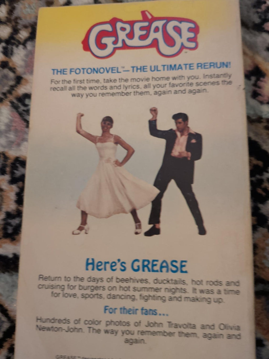 Grease Fotonovel 1978 back cover