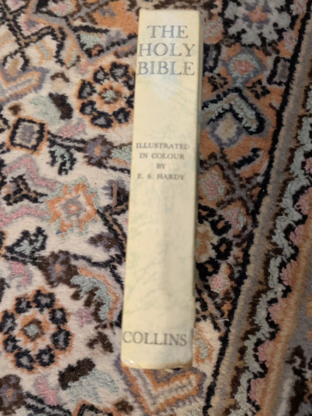 Collins Holy Bible Ruby Text spine illustrated in colour by E S Hardy