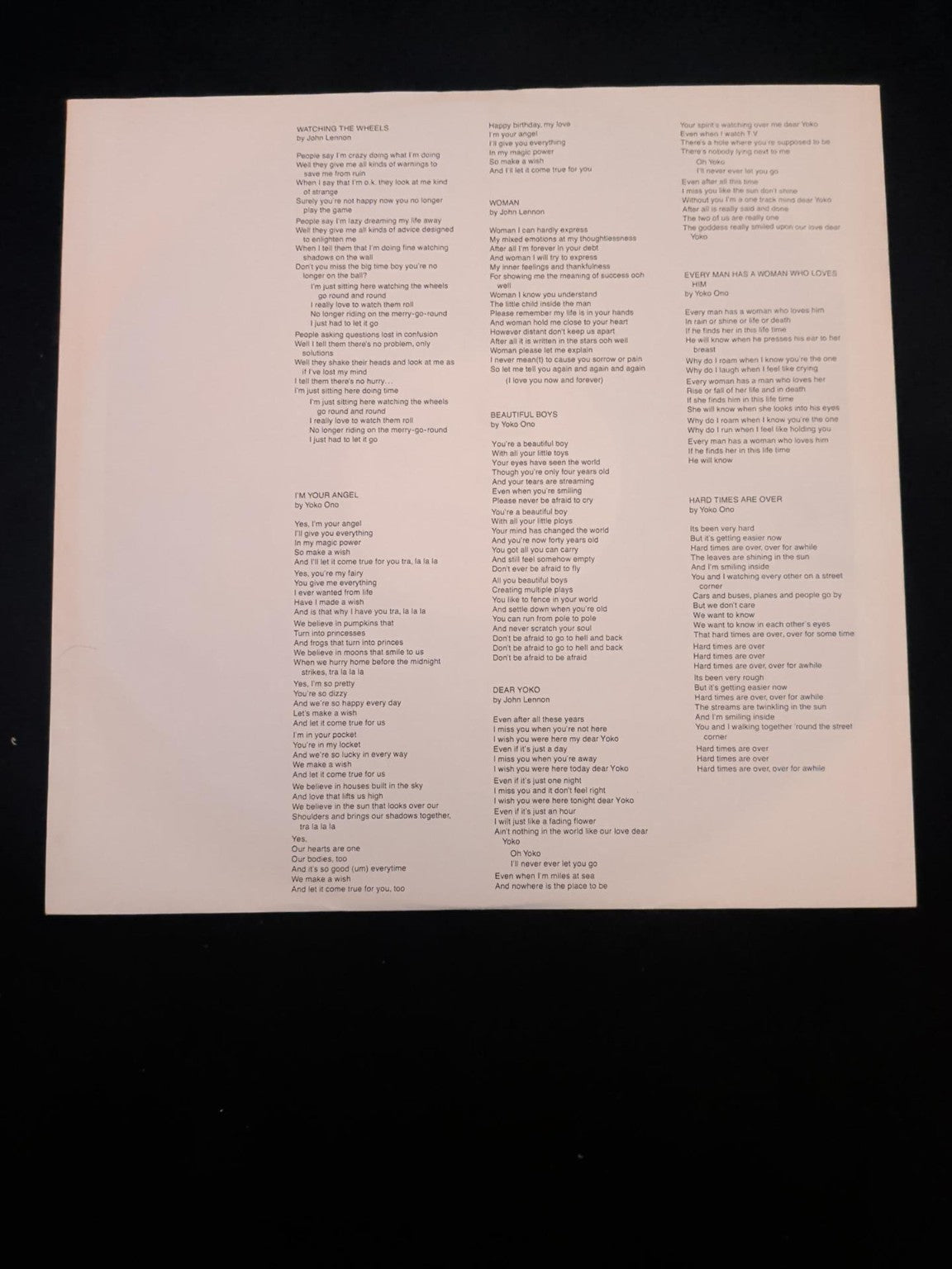 John Lennon & Yoko Ono Double Fantasy vinyl 4