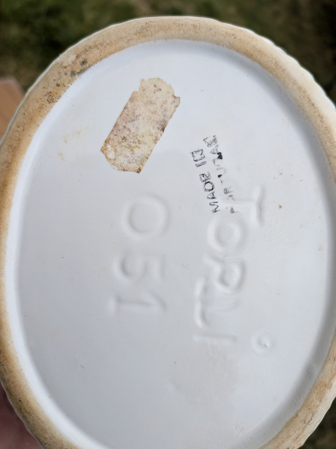 Base of ceramic hen showing Made in Portugal mark