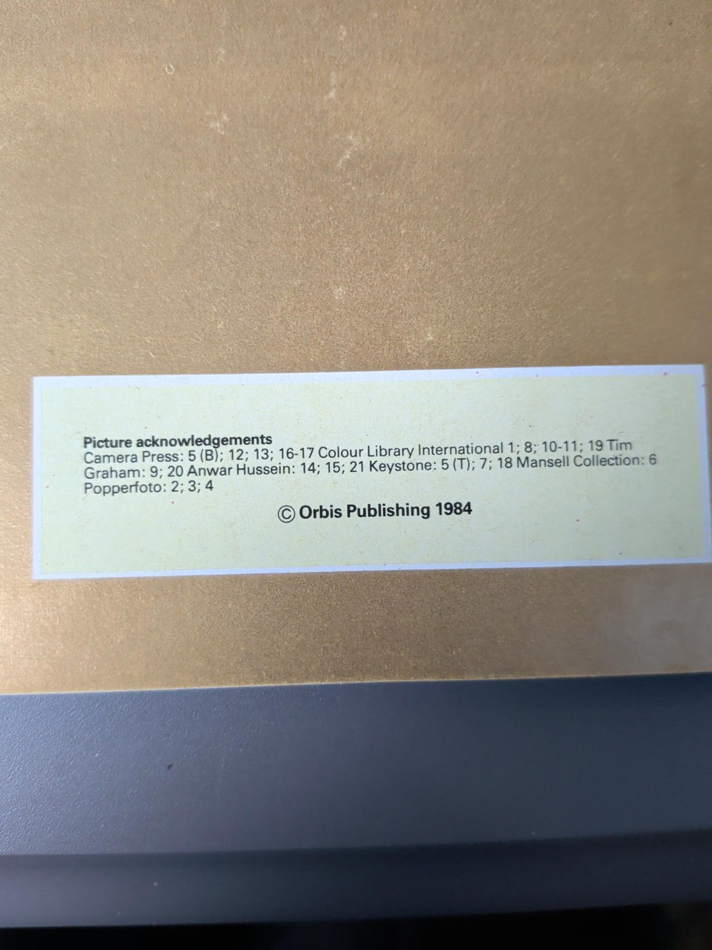 Orbis Publishing 1984 copyright mark