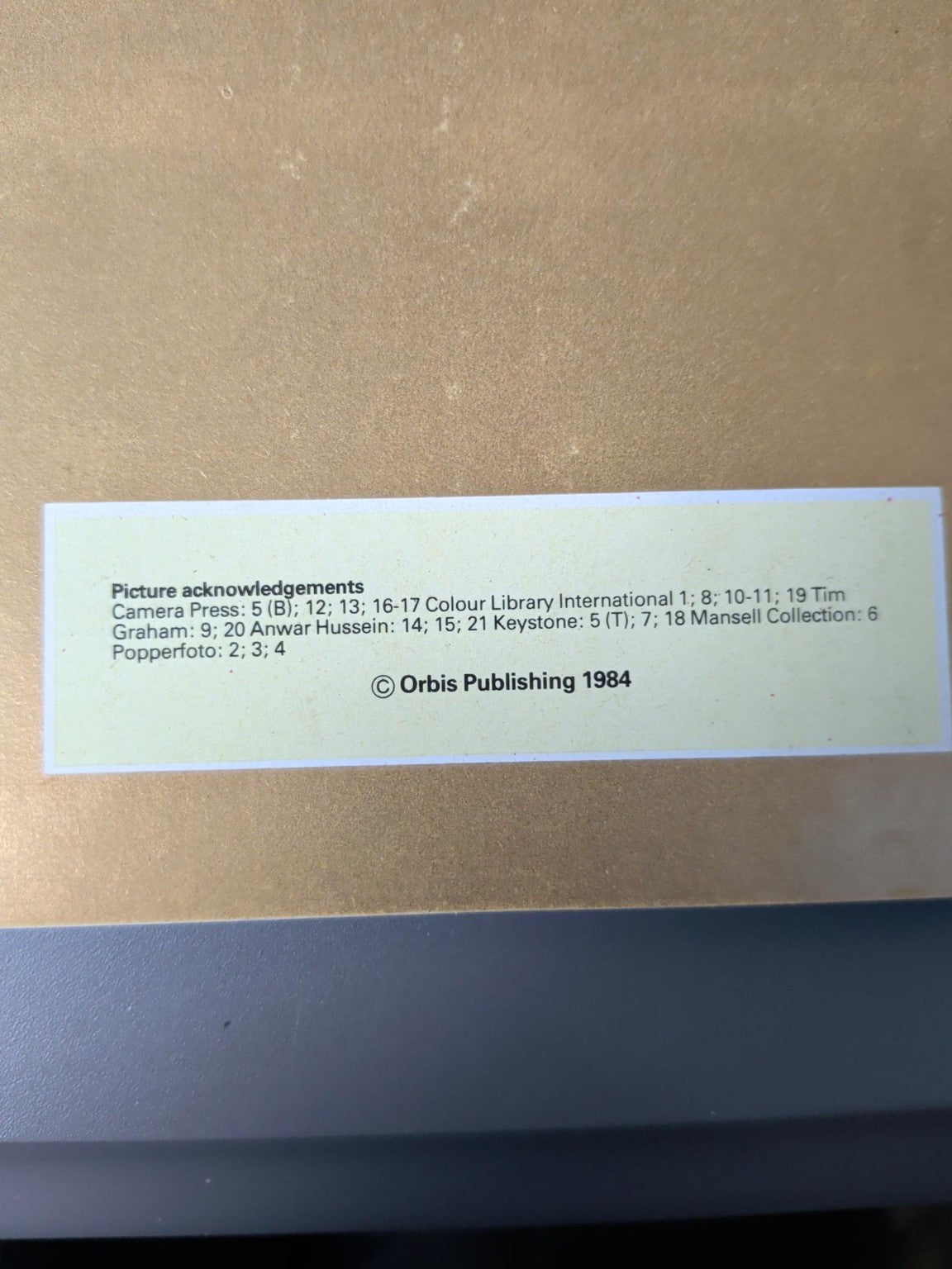 Orbis Publishing 1984 copyright mark