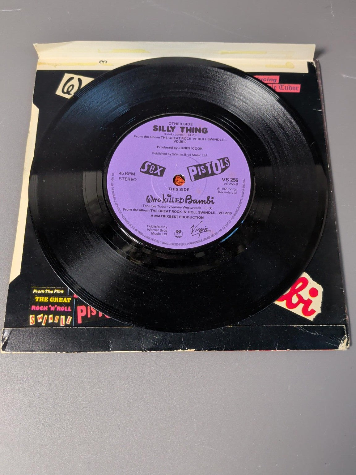 Sex Pistols Who Killed Bambi VS 256 B-side vinyl