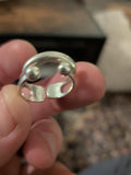 925 Sterling Silver Open Bypass Ring – Double Ball Modernist Design