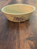 Vintage pale green oval fruit-design dish