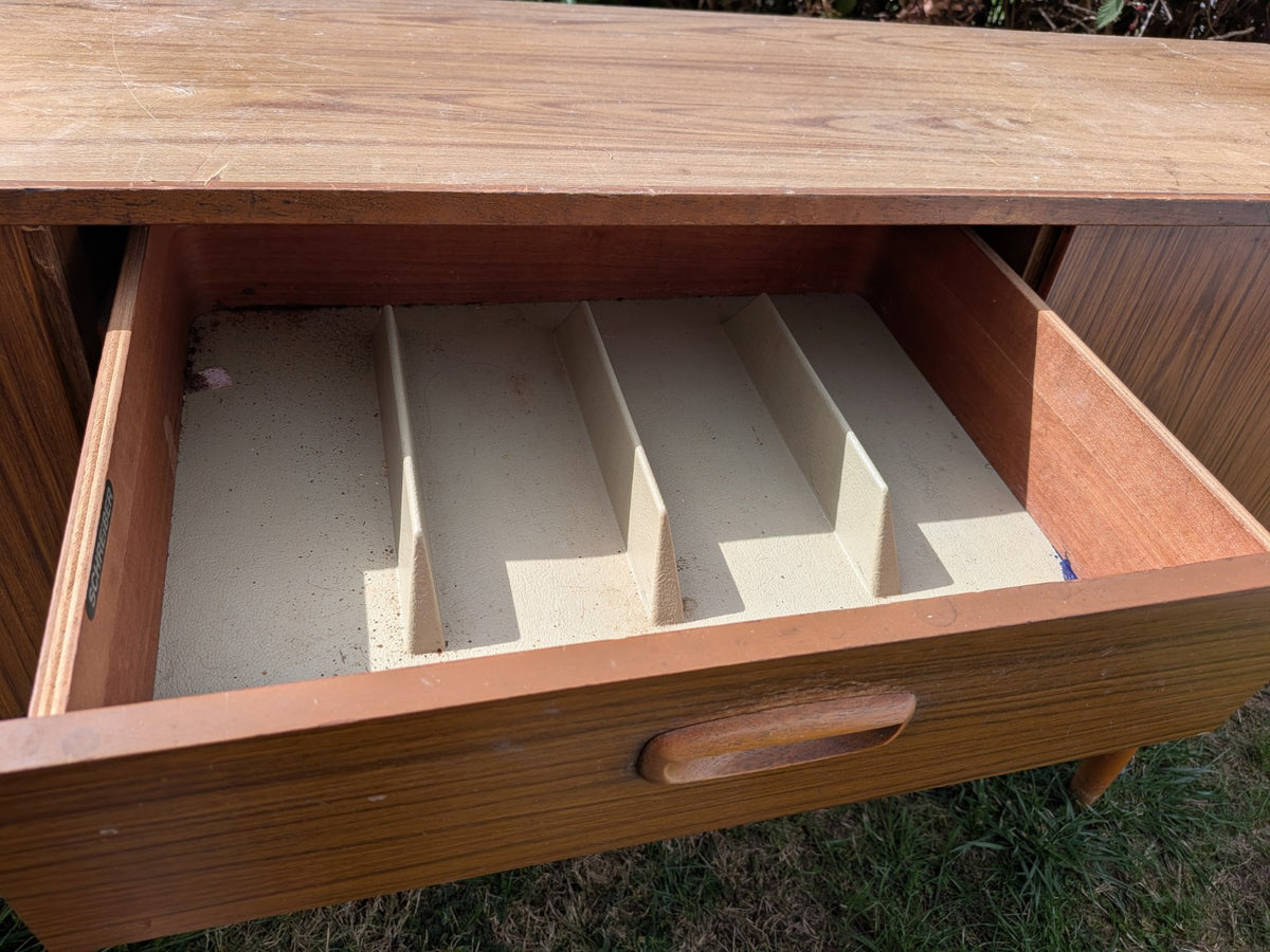 Actual divided drawer interior